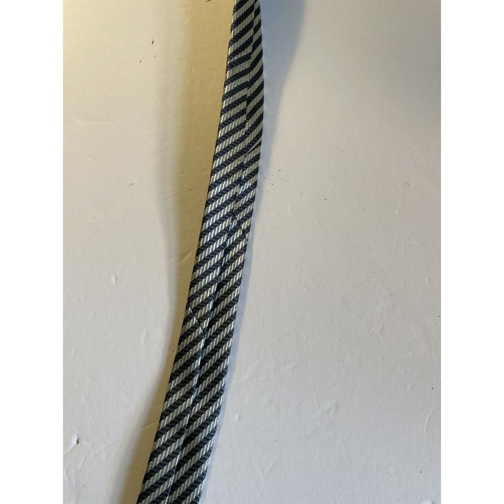 Ermenegildo Zegna  Silk Silver Blue  Tie  58” X 3 & 6/8 Striped - Picture 11 of 15